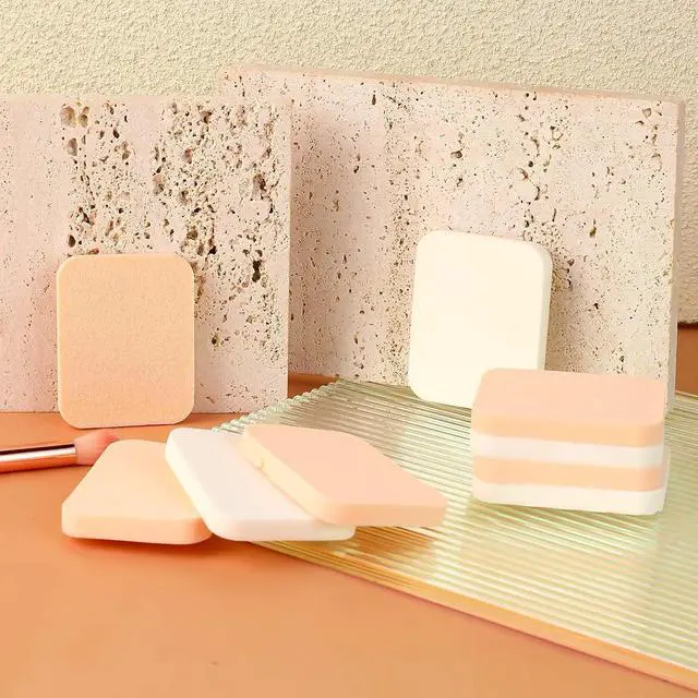 Alt view image 6 of 7 - 12 Pcs Square Makeup Sponges for Foundation Facial Puff Cosmetic Sponge Round Foam Pad Makeup Eye Face for Liquid Foundation Cream Powders Concealer