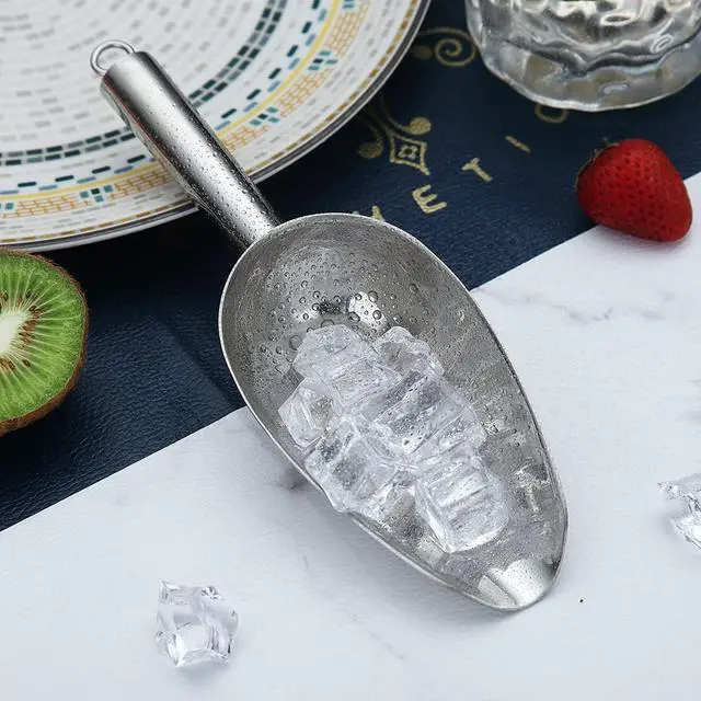 Alt view image 7 of 7 - Berglander Stainless Steel Ice Scoop 6 OZ, Metal Ice Scooper For Ice Maker, Multipurpose For Candy Kitchen Bar Party Wedding Pet Animal Dog Food Scoop Beach Shovel (Silver)