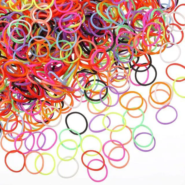 Main image of 1000 Mini Rubber Bands Soft Elastic Bands for Hair Braids Hair (Vibrant Color)