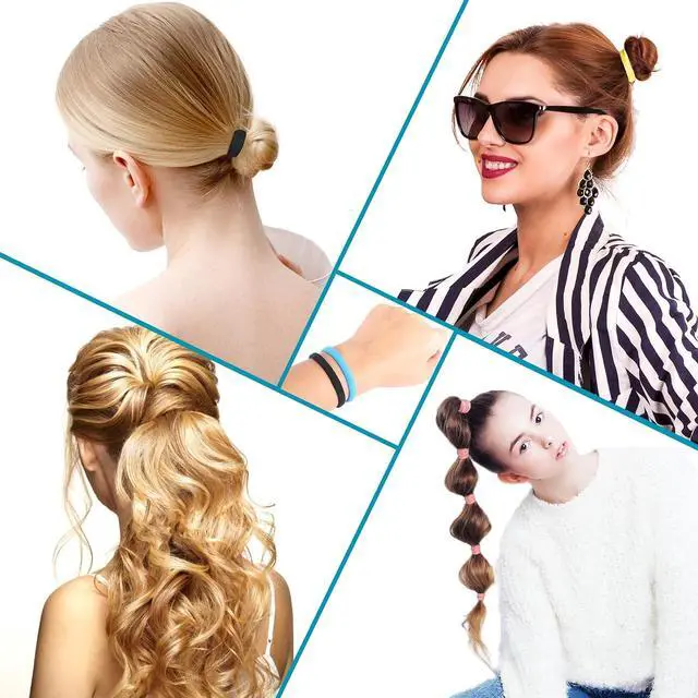 Alt view image 6 of 7 - 120PCS Hair Ties for Women and Girls, Elastic Hair Bands, Ponytail Holders | Assorted Colors Soft Cotton Seamless Hair Ties for Women or Men, No Damage for Thick Hair, 1.8 Inch in Diameter (12 Colors)