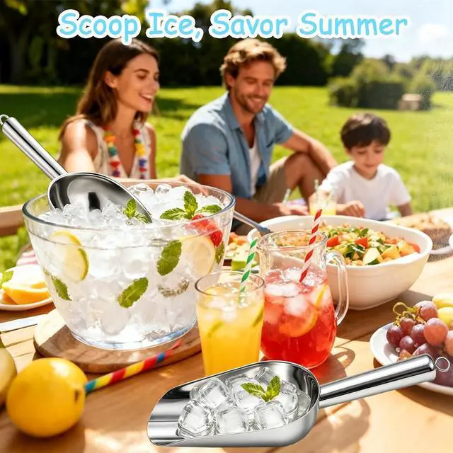 Alt view image 6 of 6 - 12oz Ice Scoop for Freezer, Metal Scooper for Ice Machine, Bucket, Pet Food | Premium Stainless Steel Food Scoopers for Kitchen, Bar Party Wedding, Rust-Resistant, Dishwasher Safe