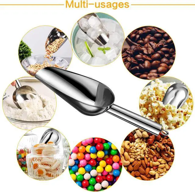 Alt view image 6 of 6 - Metal Ice ScoopKitchen Ice Scooper for Ice Maker,Stainless Steel Small Ice Scooper for FreezerKitchen Gadgets Cookie Flour Pet Dog Food Scoop (Silver, 6 OZ)