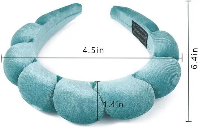 Alt view image 3 of 6 - AOENJIE Spa Headbands for Washing Face or Makeup, Sponge Bubble Skincare Headbands, Puffy Terry Cloth Hairband for Women, Skin Care Makeup Headwear Hair Accessories for Girls