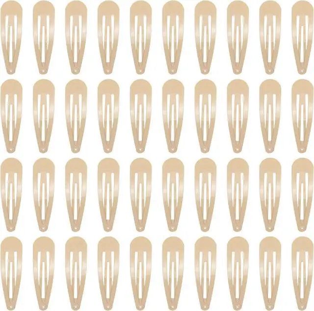 Main image of PIDOUDOU 40 Counts Colorful Metal Snap Hair Clips 2 Inch Barrettes for Women Accessories (taupe)