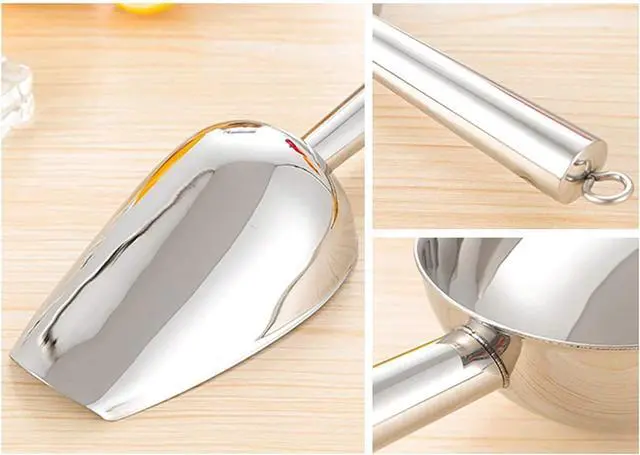 Alt view image 2 of 7 - Stainless Steel Ice Scoop for Freezer | Smal Metal Ice Scoop for Ice Machine,Ice Cube Scoop for Ice Freezer Bin,8 Oz,Heavy Duty,Dishwasher Safe