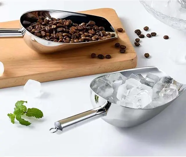 Alt view image 5 of 7 - Stainless Steel Ice Scoop for Freezer | Smal Metal Ice Scoop for Ice Machine,Ice Cube Scoop for Ice Freezer Bin,8 Oz,Heavy Duty,Dishwasher Safe