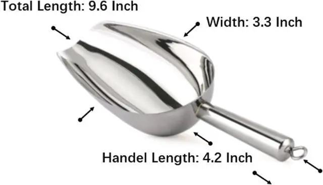 Alt view image 6 of 7 - Stainless Steel Ice Scoop for Freezer | Smal Metal Ice Scoop for Ice Machine,Ice Cube Scoop for Ice Freezer Bin,8 Oz,Heavy Duty,Dishwasher Safe