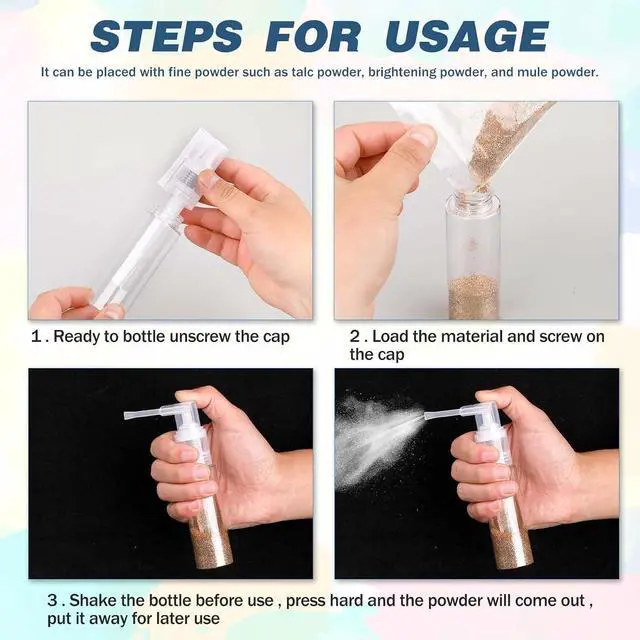 Alt view image 4 of 7 - KALIONE 60ml Powder Spray Bottle, Reusable Detachable Travel Spray Bottle, Barber Accessories for Hair Fiber Barber Shop Home Beauty Multi-Purpose