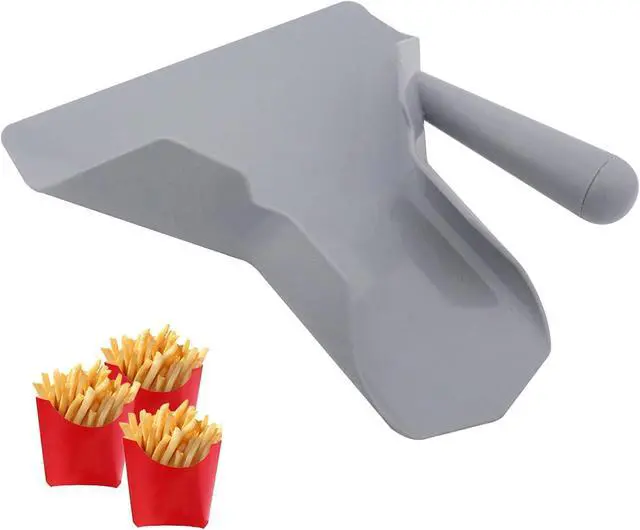 Main image of Polycarbonate French Fry Scoop Right Handle for Ice Candy Snacks | multipurpose scooper, concession food service, popcorn chip bag fill, commercial bar kitchen, ergonomic dual grip handles