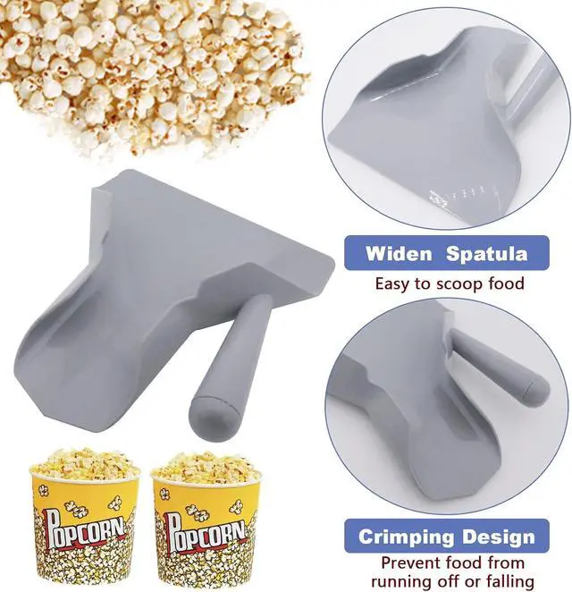 Alt view image 3 of 6 - Polycarbonate French Fry Scoop Right Handle for Ice Candy Snacks | multipurpose scooper, concession food service, popcorn chip bag fill, commercial bar kitchen, ergonomic dual grip handles