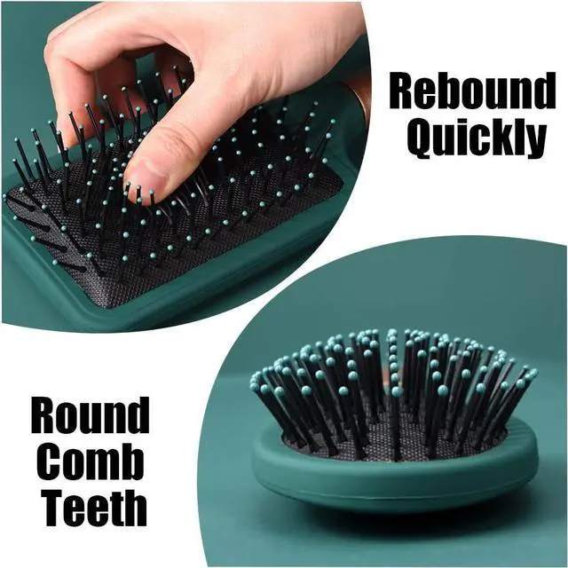 Alt view image 6 of 7 - 4 Pcs Hair Brush Set,Anti Static Massage Oval Comb,Detangling Brush Round Hair Brush Vent Hair Brush,Flexible Soft Pin Bristles for Long Thick Curly Wavy Dry Damaged Hair
