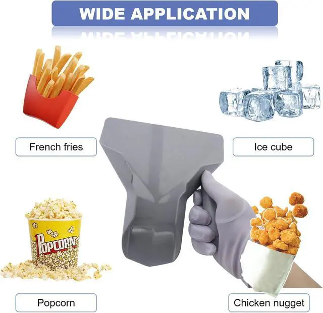 Alt view image 5 of 6 - Polycarbonate French Fry Scoop Right Handle for Ice Candy Snacks | multipurpose scooper, concession food service, popcorn chip bag fill, commercial bar kitchen, ergonomic dual grip handles