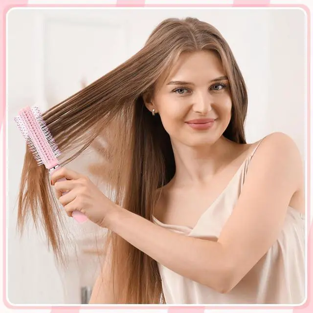 Alt view image 5 of 7 - 6 Pieces Detangling Styling Comb Set for Women and Men - Hair Brush for Straight, Curly, and All Hair Types(Pink)