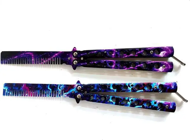 Alt view image 4 of 7 - WANLIAN Beautiful Comb,Beautiful Comb Stainless Steel Folding Practice Combs Hair Styling Tools for Sport Outdoor Use (NO.15)