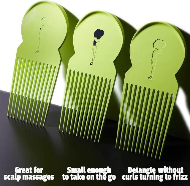 Alt view image 2 of 7 - Pardon My Fro Afro Hair Pick For Men Women Thick Textured Hair 9.25 Inches | Lightweight Durable Tool With Detangling Design, Smooth Styling For Braids Dreads Wavy Hair And Reduces Frizz Effectively.