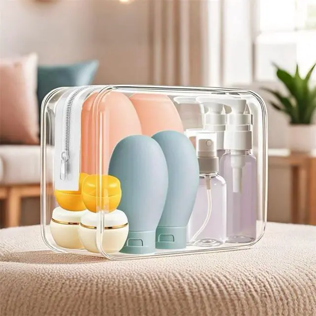 Alt view image 3 of 7 - 21 PCS Refillable Toiletry Bottles with Toiletry Bag for Travel Containers Empty Squeeze Leakproof Accessories for Toiletries Shampoo Lotion Body Wash (BPA Free)