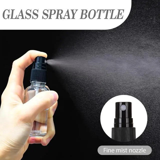 Alt view image 2 of 7 - 1 oz Glass Spray Bottles,Small Empty Fine Mist Refillable Travel Spray Bottle for Cleaning,Perfume,Aromatherapy,Cosmetic Sprays,Hair,Essential Oils with Fine Mist Dispenser3 Pack