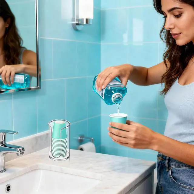 Alt view image 3 of 7 - 100 pack 3 oz Bathroom Cups, Mouthwash Cups, Small Paper Cups-Blue | Disposable Bathroom Cups 3 oz, Paper Espresso Cups for Bathroom, Mouthwash, Espresso Suitable for Home, Party, Picnic