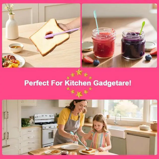 Alt view image 6 of 7 - 9 Pieces Mini Silicone Spatula-Makeup Spatula-Small Silicone Spatula-Thin Spatula Set for Skinny Openings-Abnaok Tiny Scraper for Jar,Kitchen Bottles,Cosmetic