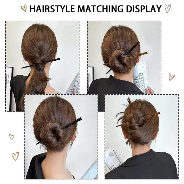 Alt view image 7 of 7 - 16 PCS Retro Wooden Hair Sticks Bamboo Shape Hair Chopsticks, Vintage Elegant Hair Chopsticks Bamboo Shape Hair Pins for Long Hair Women and Girls Bun Hairstyles Decorative Holder