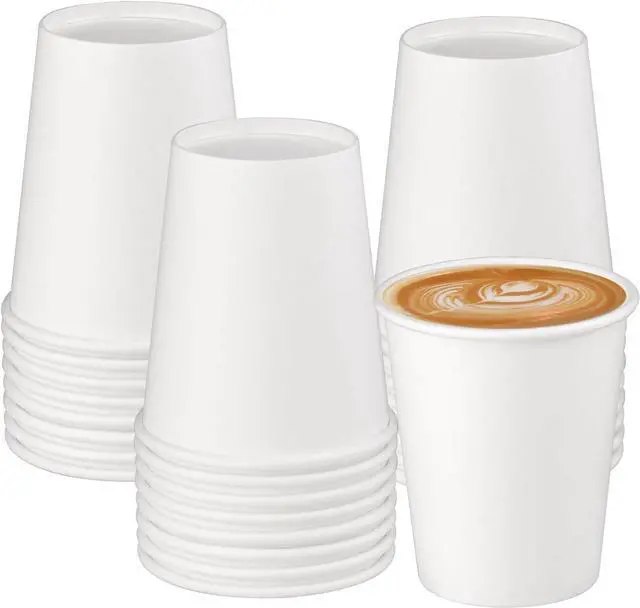 Main image of Paper Cups 8 oz 25 Pack, Disposable Paper Coffee Cups (White) | Disposable Paper Party Cups for Hot or Cold Beverage Drinking for Party, Picnic, BBQ, Travel, and Event