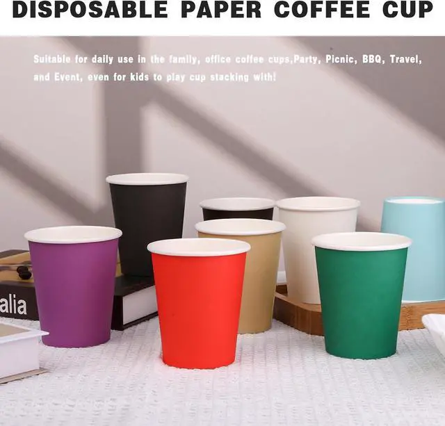 Alt view image 3 of 7 - Paper Cups 8 oz 25 Pack, Disposable Paper Coffee Cups (White) | Disposable Paper Party Cups for Hot or Cold Beverage Drinking for Party, Picnic, BBQ, Travel, and Event