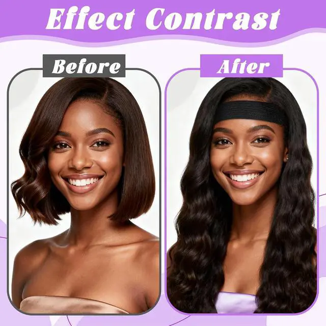 Alt view image 5 of 7 - 2Pcs Wig Band for Lace Front Ear Cut Free Lace Melting Elastic Painless Wig Bangs Headband Earless Melting Band Supplies for Women No Slip C Shaped Ear Curve Black Color Regular Size