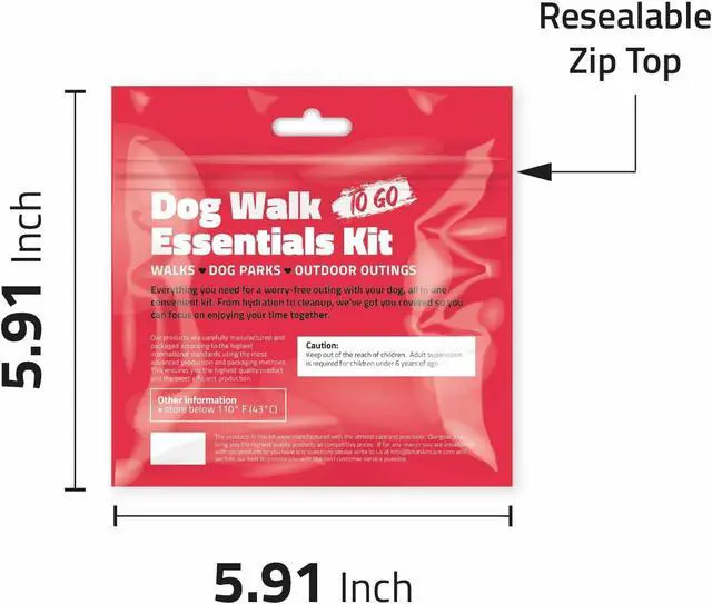 Alt view image 5 of 5 - Dog Walking Essentials Kit Travel Pack with Disposable Bowl, Dog Food, Treats & Waste Bag Pet Supplies for Walks, Camping & On-the-Go Use (Purple) (1)