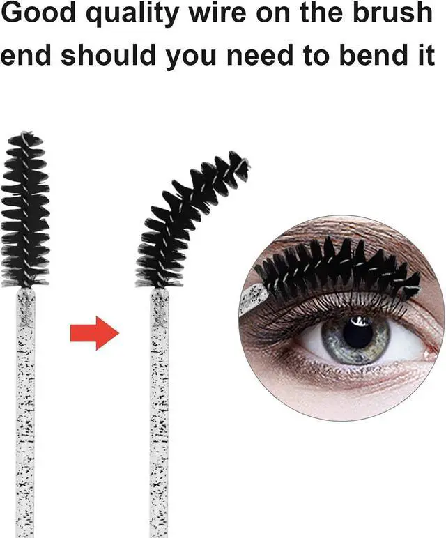 Alt view image 2 of 7 - CHEFBEE 100PCS Disposable Eyelash Spoolies Brush with Container, Black | Soft Mascara Wands for Eyelash Extensions & Eyebrow Grooming, Hygienic Single Use, Multipurpose Makeup Applicators