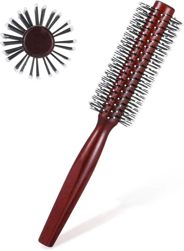 Main image of Small Round Brush for Short Hair, Round Brush for Blow Drying Styling Curling Heat Resistant Nylon Spherical Comb Teeth Styling Brushes Portable Travel Size Circular Hairbrush for Women and Men