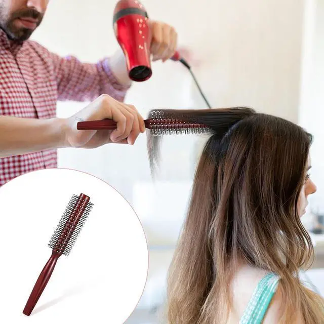 Alt view image 4 of 7 - Small Round Brush for Short Hair, Round Brush for Blow Drying Styling Curling Heat Resistant Nylon Spherical Comb Teeth Styling Brushes Portable Travel Size Circular Hairbrush for Women and Men