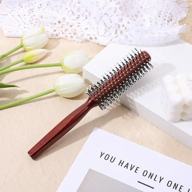 Alt view image 7 of 7 - Small Round Brush for Short Hair, Round Brush for Blow Drying Styling Curling Heat Resistant Nylon Spherical Comb Teeth Styling Brushes Portable Travel Size Circular Hairbrush for Women and Men