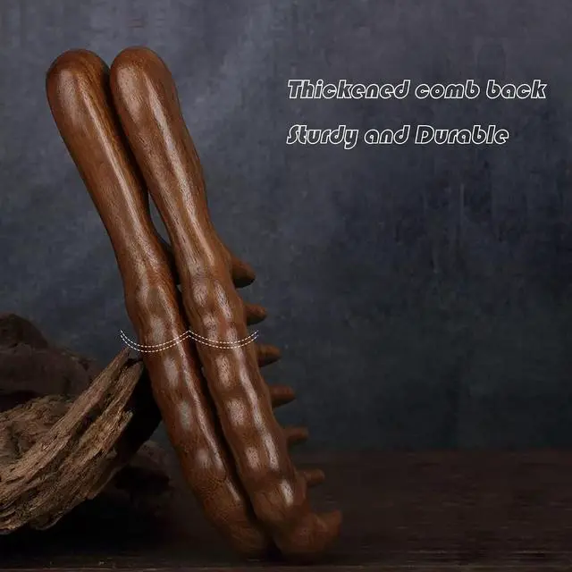 Alt view image 5 of 6 - Thicken Wooden Wide Tooth Comb for Curly Hair,Large No-static Handmade 100% Natural Sandalwood Hair Comb for Head Scalp Massage,Detangling Comb for Women Holiday Gift (Sandalwood)