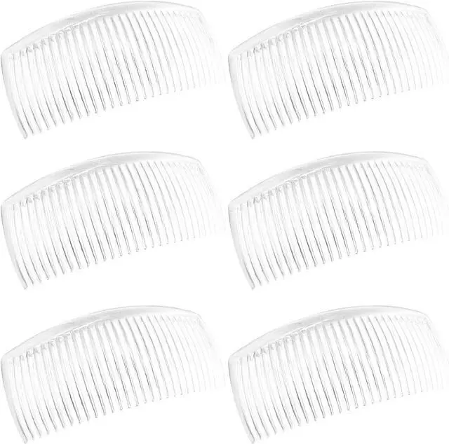 Main image of 6 Packs French Twist Comb, SourceTon Plastic Side Hair Combs with 29 Teeth Hair Comb Hair Clip Combs for Fine Hair Accessory for Women- Clear