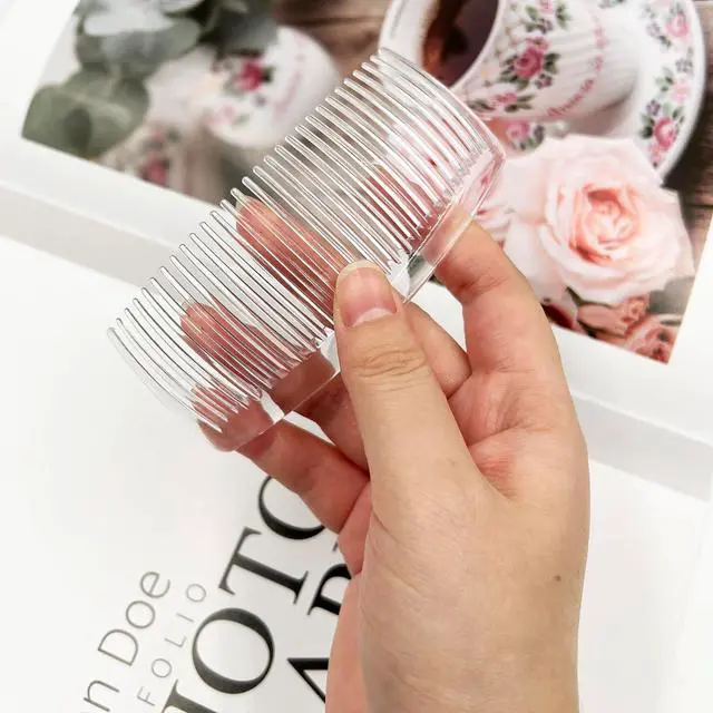 Alt view image 4 of 7 - 6 Packs French Twist Comb, SourceTon Plastic Side Hair Combs with 29 Teeth Hair Comb Hair Clip Combs for Fine Hair Accessory for Women- Clear