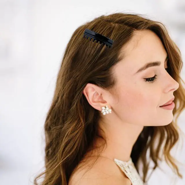 Alt view image 5 of 6 - 6 Pcs French Hair Side Combs for Women Bun Small Twist Hair Decorative, Strong Hold Clips for Women Bun(Brown, Black, White)
