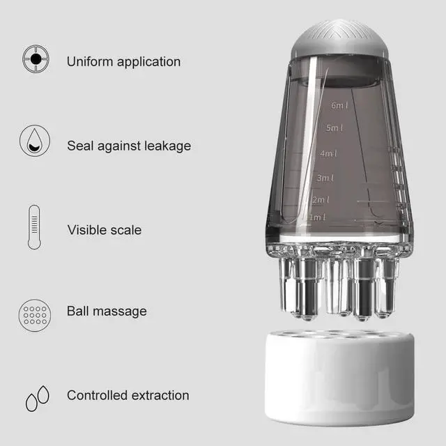 Alt view image 2 of 7 - Scalp Applicator Comb for Hair Growth, 6ML Hair Oil Applicator Scalp Massager Hairs Root Comb Applicators Bottle for Essential Oil Hairs Treatment,2.17 x 0.98inch,Grey