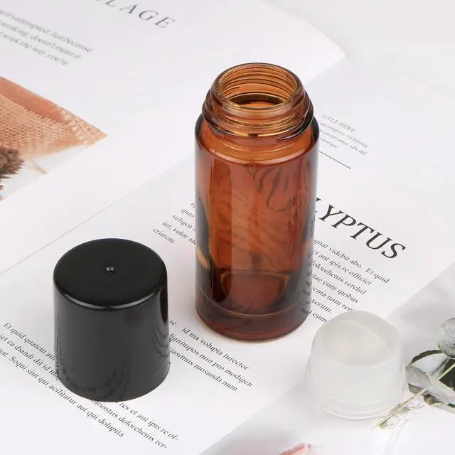 Alt view image 2 of 7 - 2Pcs Brown 30ml Glass Essential Oil Roller Bottles Refillable Roll on Bottles Empty Deodorant Bottle Containers Rollerball Beauty and Personal Care Tools for Fragrance Cosmetics