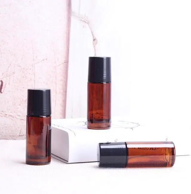 Alt view image 5 of 7 - 2Pcs Brown 30ml Glass Essential Oil Roller Bottles Refillable Roll on Bottles Empty Deodorant Bottle Containers Rollerball Beauty and Personal Care Tools for Fragrance Cosmetics