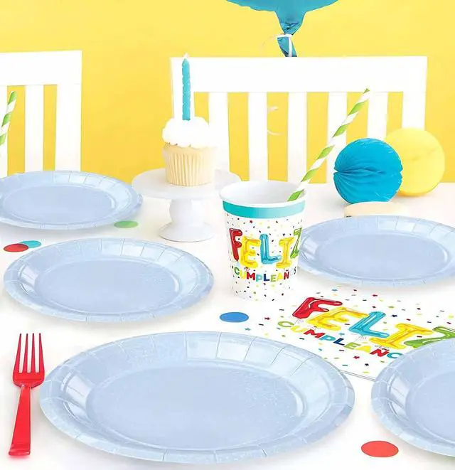 Alt view image 7 of 7 - SietDESEO 50 PCS Iridescent Light Blue Paper Plates 7 Inch Dessert Plates Holographic Blue Disposable Plate for Birthday Party Dinner Wedding Baby Shower Glitter Cake Plate