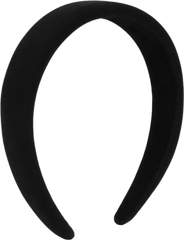 Main image of WHAVEL Headbands for Women Black Velvet Headband Hair Bands for Women's Hair Solid Soft Plain Hairband No Teeth Head Bands Cute Hair Accessories for Women
