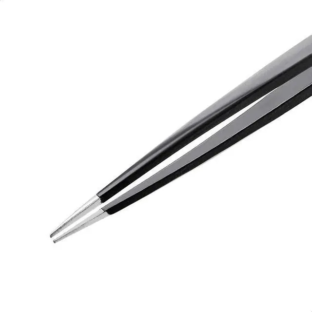 Alt view image 6 of 7 - Amazon Basics Tweezers for Facial Hair, Eyebrows, Eyelashes - Set of 4, Professional Stainless Steel with Travel Case, Black