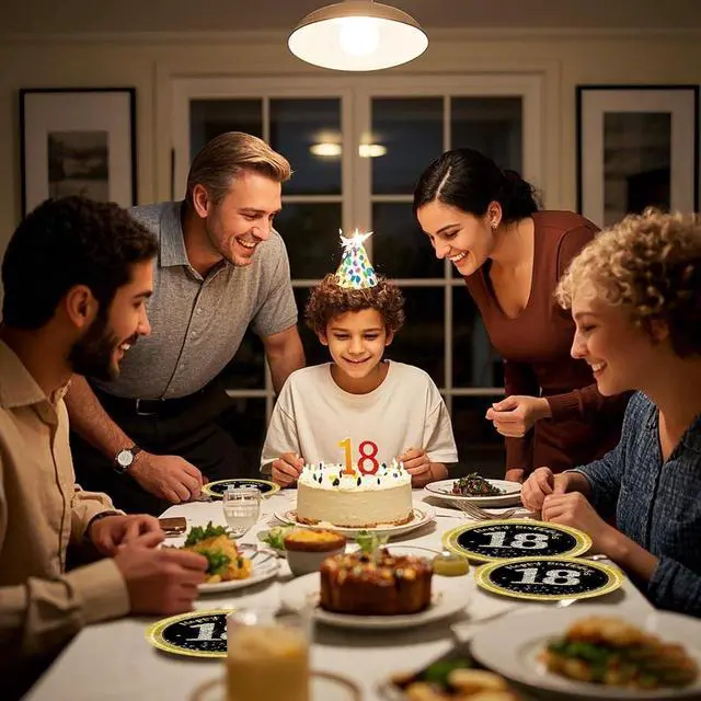 Alt view image 4 of 7 - 50 Pcs 18th Birthday Plates and Napkins Party Supplies, Back Gold 18th Birthday Party Plates and Napkins Tableware Set for Men Women Cheers to 18 Years Anniversary Decorations (18th)