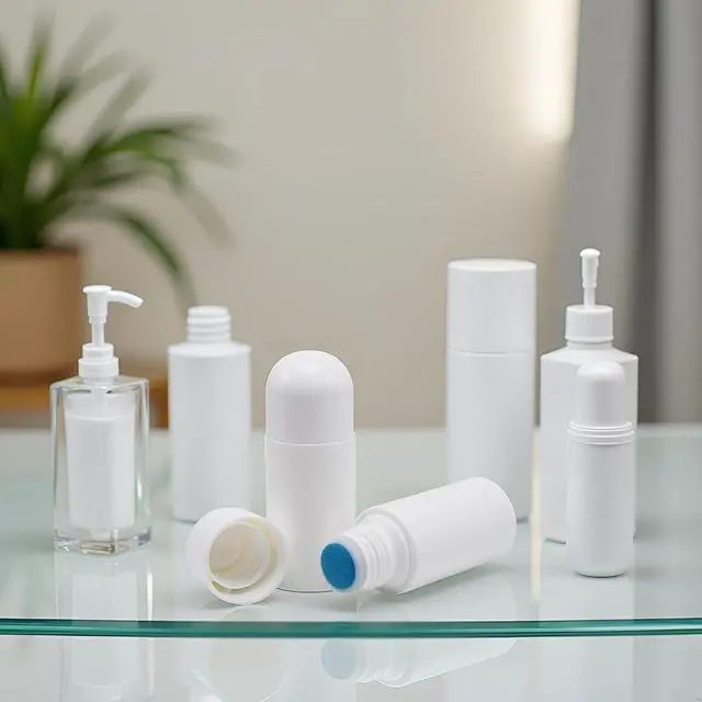 Alt view image 6 of 6 - 4Pcs White 50 ml Sponge Head Plastic Liquid Applicator Bottles with Sponge Refillable Deodorant Bottles for Cosmetic Essential Oil Pump Dispensers Refillable Containers, Pump Dispensers