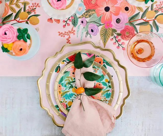 Alt view image 3 of 6 - RIFLE PAPER CO. Garden Party Small Paper Plates, Set of 8, Full Color | 7" Diameter, Vibrant Full-Color Illustrated Design, Elegant Touch to Any Celebration, Party, Event, or Gathering