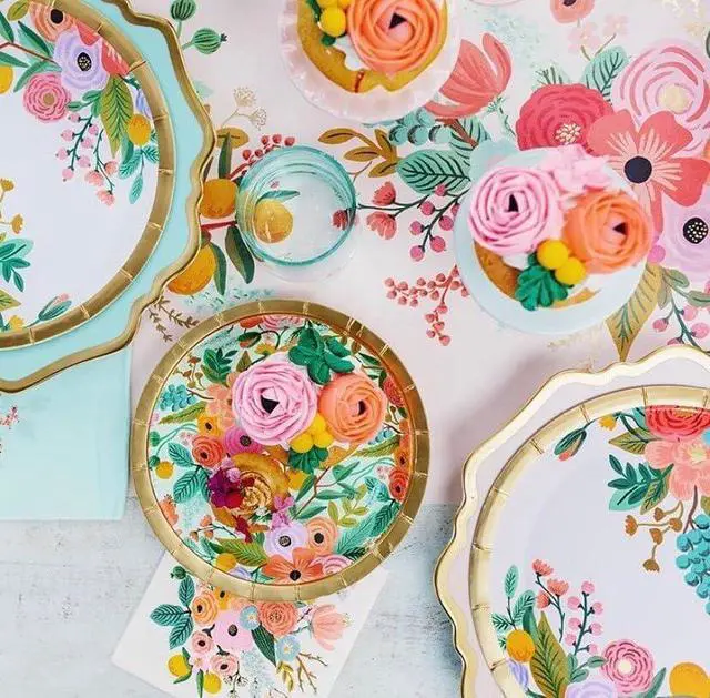 Alt view image 6 of 6 - RIFLE PAPER CO. Garden Party Small Paper Plates, Set of 8, Full Color | 7" Diameter, Vibrant Full-Color Illustrated Design, Elegant Touch to Any Celebration, Party, Event, or Gathering