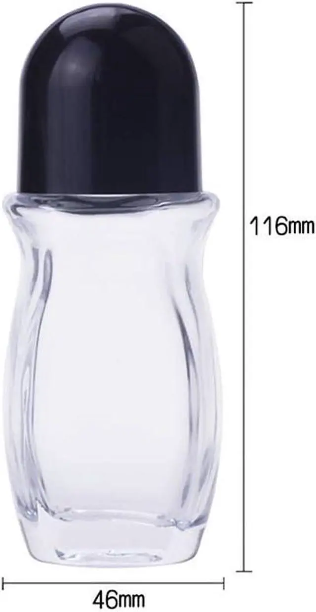 Alt view image 3 of 5 - Wresty Roll On Glass Bottles For Essential Oils,2 Pcs Deodorant Bottles Perfume Roller Bottles Empty Deodorant Containers Roller Ball Bottles For Fragrance Cosmetics (50ml/1.69Oz)