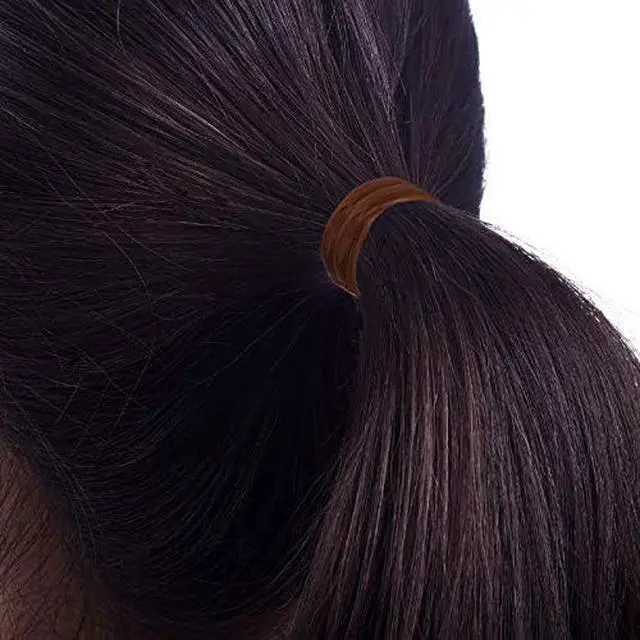 Alt view image 3 of 3 - Hicarer 1000 pcs Mini Rubber Hair Bands 1/2" Soft Elastic Bands for Woman Hair Braids Ponytails & Beards Small Dreadlocks, Wedding Hairstyle and More(1.5 cm,Dark Brown)