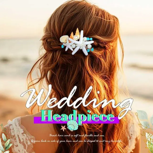 Alt view image 2 of 6 - Asooll Starfish Hair Accessories Silver Bridal Hair Comb Pearl Seashell Hair Clip for Women