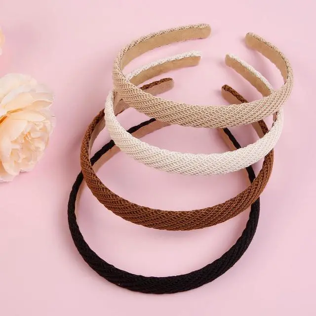 Alt view image 3 of 7 - AIBFRID Headbands for Women Thin Knitted Hairbands Fashion Non Slip Headband for Women's Hair Cute Solid Colors Hair Accessories 4 PCS